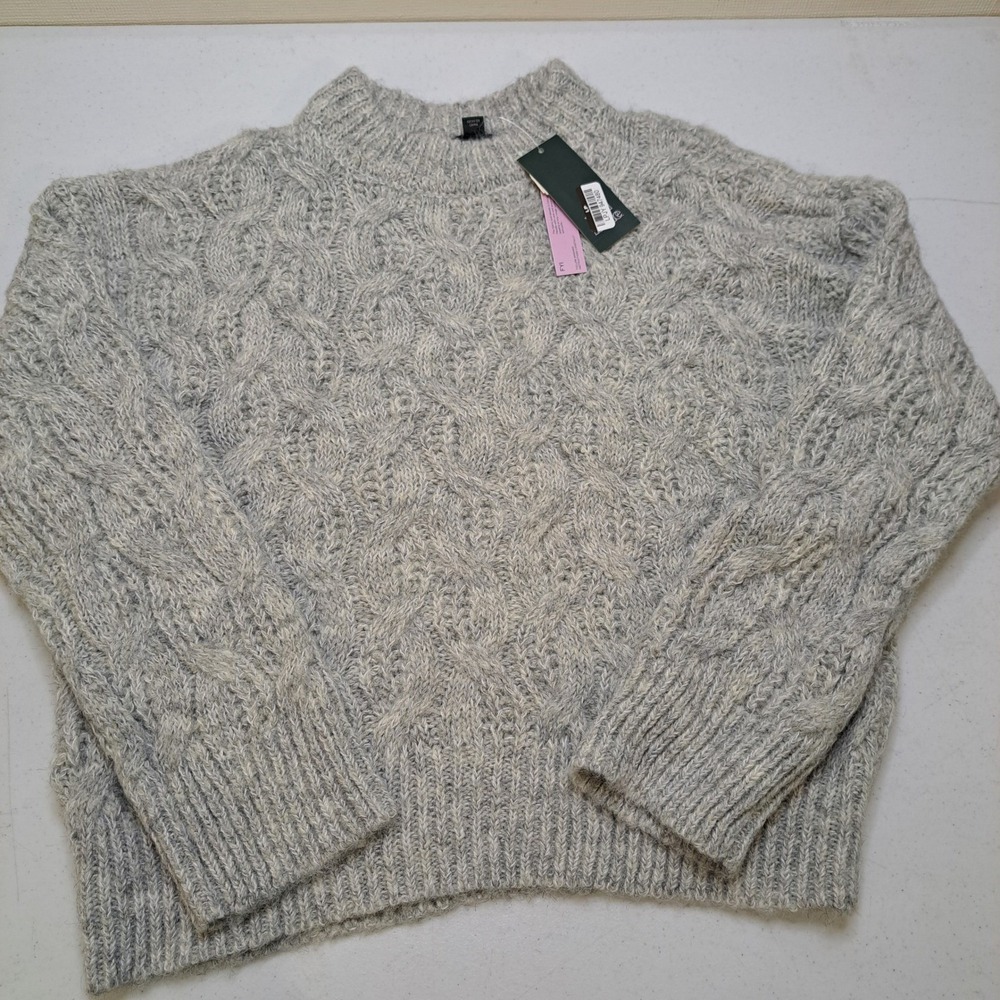 Wild Fable Womens Sweater XS Gray NWT Cable Knit Mock Neck 1931-360